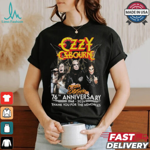 Ozzy Osbourne 76th Anniversary 1948 – 2024 Thank You For The Memories T Shirt