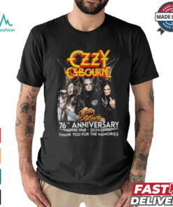 Ozzy Osbourne 76th Anniversary 1948 – 2024 Thank You For The Memories T Shirt