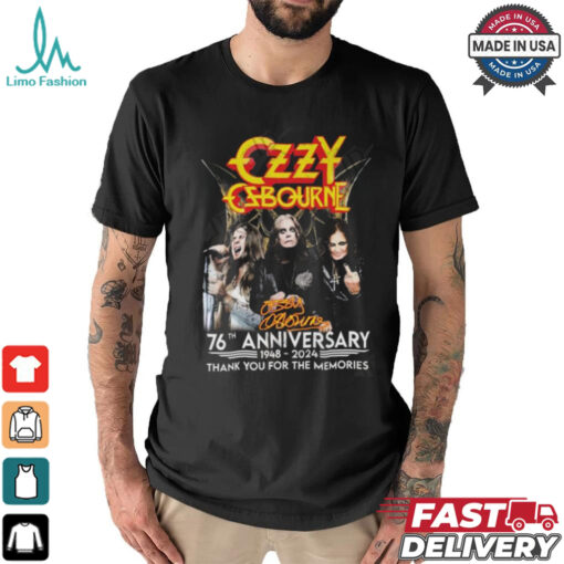 Ozzy Osbourne 76th Anniversary 1948 – 2024 Thank You For The Memories T Shirt