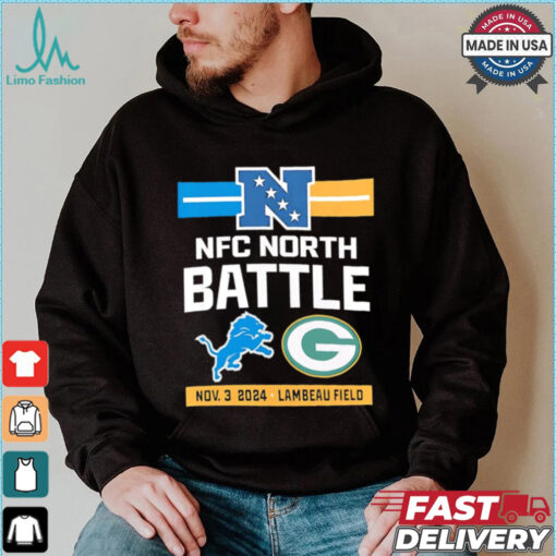 Packers vs. Lions match up Lambeau Field NFC North battle shirt