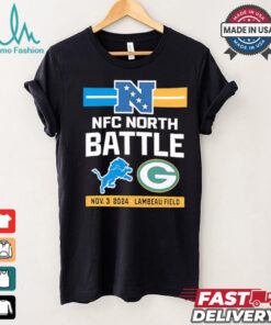 Packers vs. Lions match up Lambeau Field NFC North battle shirt