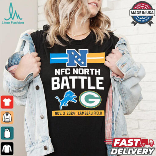 Packers vs. Lions match up Lambeau Field NFC North battle shirt