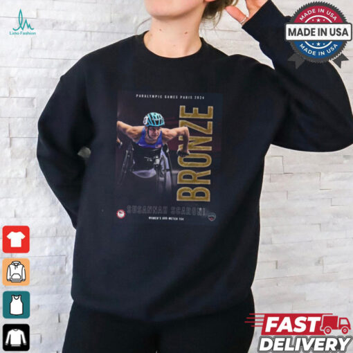Paralympic Paris 2024 Poster Susannah Scaroni Women’s 800 Meter T54 Bronze Medal Signature t shirt