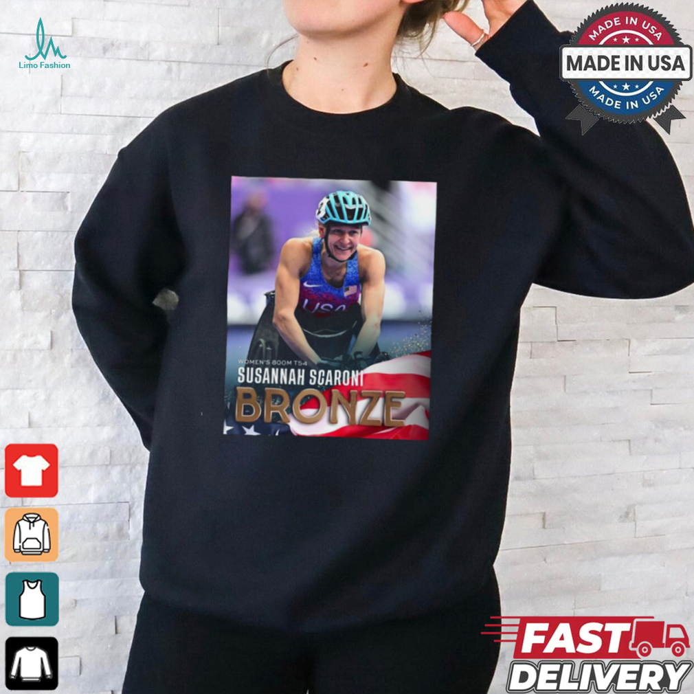 Paralympic Paris 2024 Poster Women’s 800m T54 Susannah Scaroni Bronze Medal t shirt Paralympic Paris 2024 Poster Women’s 800m T54 Susannah Scaroni Bronze Medal t shirt