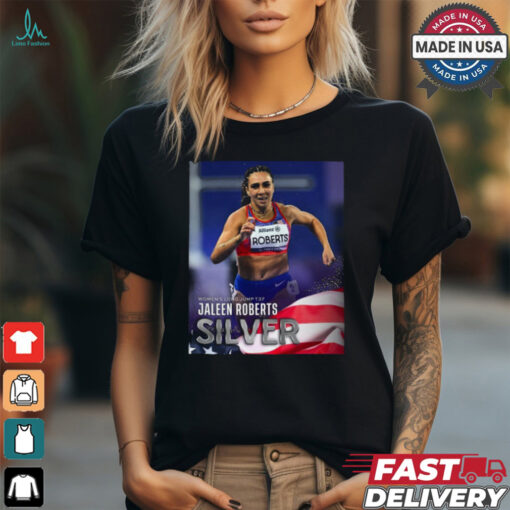 Paralympic Paris 2024 Poster Women’s Long Jump T37 Jaleen Roberts Silver Medal t shirt