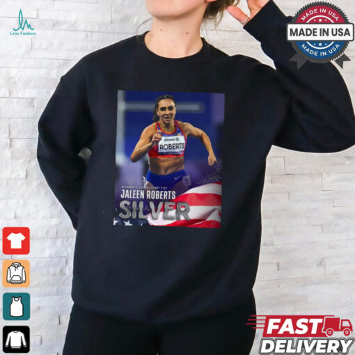Paralympic Paris 2024 Poster Women’s Long Jump T37 Jaleen Roberts Silver Medal t shirt