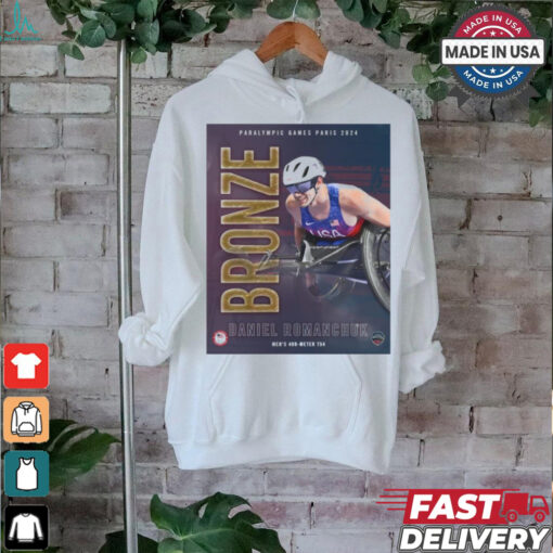 Paris Paralympics 2024 Poster Daniel Romanchuk Men’s 400 Meter T54 Bronze Medal t shirt