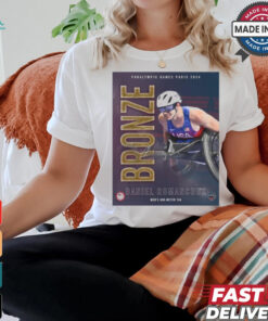 Paris Paralympics 2024 Poster Daniel Romanchuk Men’s 400 Meter T54 Bronze Medal t shirt