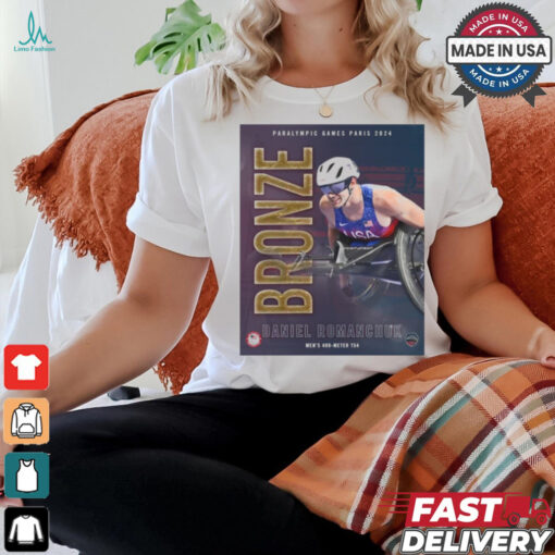 Paris Paralympics 2024 Poster Daniel Romanchuk Men’s 400 Meter T54 Bronze Medal t shirt