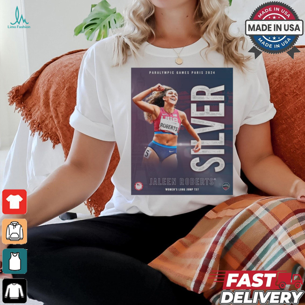 Paris Paralympics 2024 Poster Jaleen Roberts Women’s Long Jump T37 Silver Medal t shirt Paris Paralympics 2024 Poster Jaleen Roberts Women’s Long Jump T37 Silver Medal t shirt