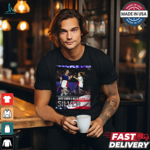 Paris Paralympics 2024 Poster Jayci Simon and Miles Krajewski Silver Medal t shirt