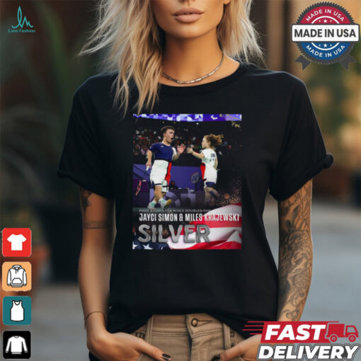 Paris Paralympics 2024 Poster Jayci Simon and Miles Krajewski Silver Medal t shirt