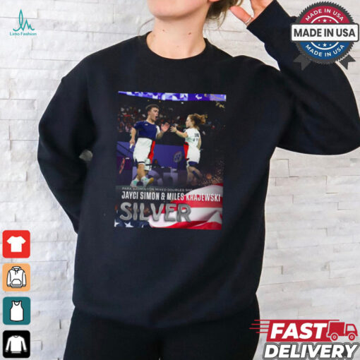 Paris Paralympics 2024 Poster Jayci Simon and Miles Krajewski Silver Medal t shirt