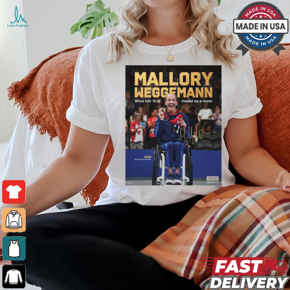 Paris Paralympics 2024 Poster Mallory Weggemann Signature Women’s 200m Im Sm7 Gold Medal t shirt Paris Paralympics 2024 Poster Mallory Weggemann Signature Women’s 200m Im Sm7 Gold Medal t shirt