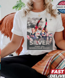 Paris Paralympics 2024 Poster Team USA earns SILVER Medal t shirt