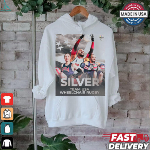 Paris Paralympics 2024 Poster Team USA earns SILVER Medal t shirt