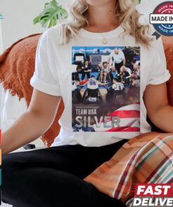 Paris Paralympics 2024 Poster Wheelchair Rugby Team USA Silver Medal t shirt