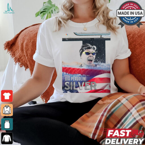 Paris Paralympics 2024 Poster Women’s 400M Freestyle S13 Gia Pergolini Silver Medal t shirt