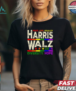 Peace love equality Harris Walz 2024 diversity hope shirt