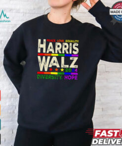 Peace love equality Harris Walz 2024 diversity hope shirt