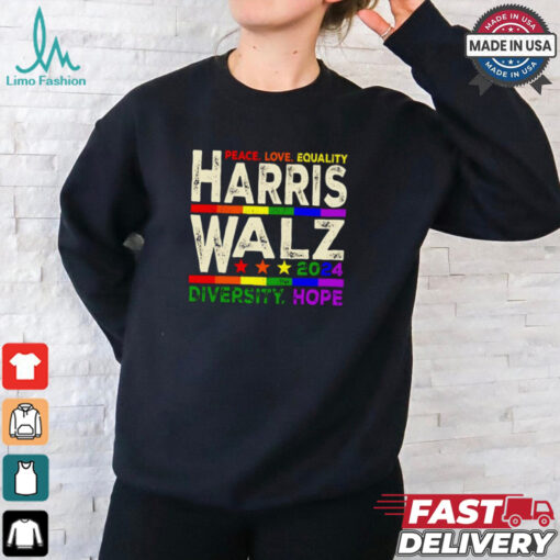 Peace love equality Harris Walz 2024 diversity hope shirt