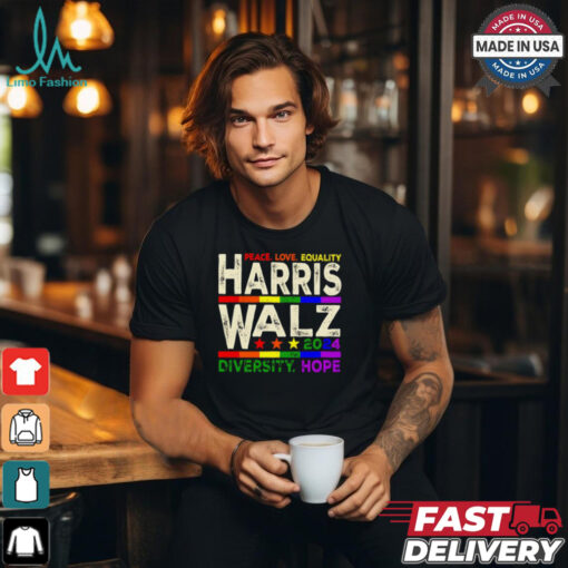 Peace love equality Harris Walz 2024 diversity hope shirt