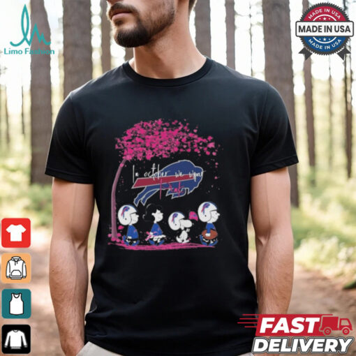 Peanuts Characters Buffalo Bills In October We Wear Pink 2024 Shirt