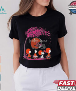 Peanuts Characters Cleveland Browns In October We Wear Pink 2024 Shirt