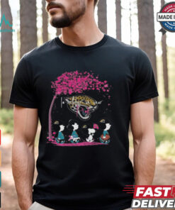 Peanuts Characters Jacksonville Jaguars In October We Wear Pink 2024 Shirt