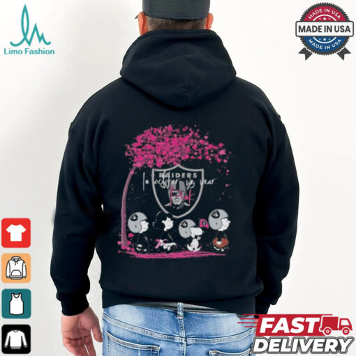 Peanuts Characters Las Vegas Raiders In October We Wear Pink 2024 Shirt