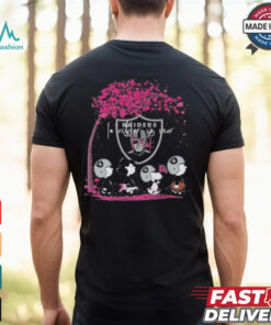 Peanuts Characters Las Vegas Raiders In October We Wear Pink 2024 Shirt