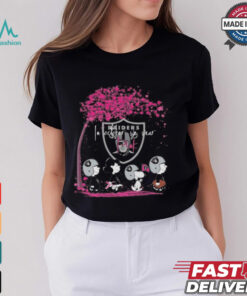 Peanuts Characters Las Vegas Raiders In October We Wear Pink 2024 Shirt