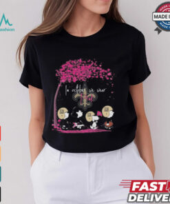Peanuts Characters New Orleans Saints In October We Wear Pink 2024 Shirt