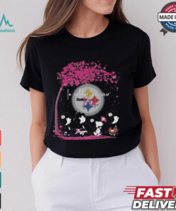 Peanuts Characters Pittsburgh Steelers In October We Wear Pink 2024 Shirt
