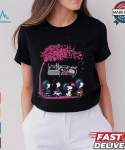 Peanuts Characters Seattle Seahawks In October We Wear Pink 2024 Shirt