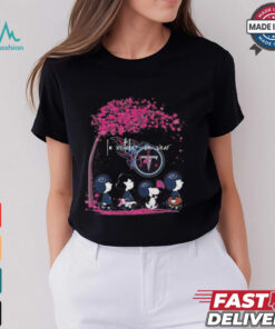 Peanuts Characters Tennessee Titans In October We Wear Pink 2024 Shirt