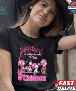 Peanuts Characters X Pittsburgh Steelers Together, We Can Create A Future Without Breast Cancer Shirt