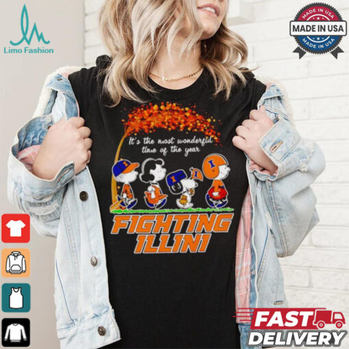 Peanuts Illinois Fighting Illini fall it’s the most wonderful time of the year shirt