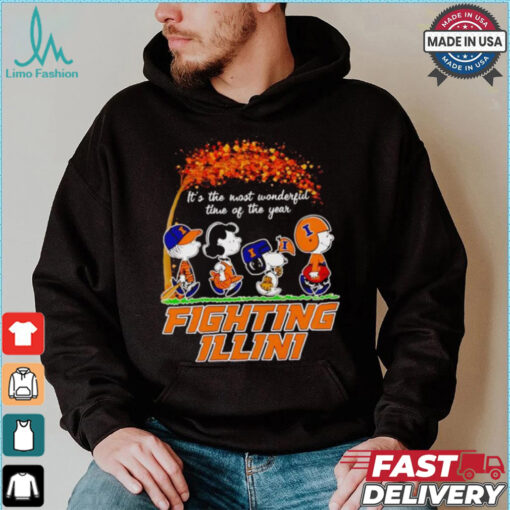 Peanuts Illinois Fighting Illini fall it’s the most wonderful time of the year shirt