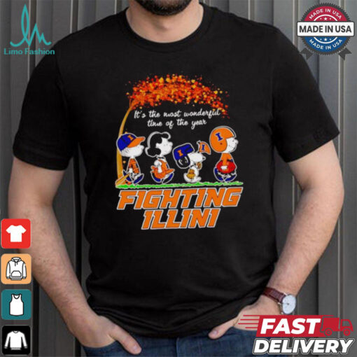 Peanuts Illinois Fighting Illini fall it’s the most wonderful time of the year shirt