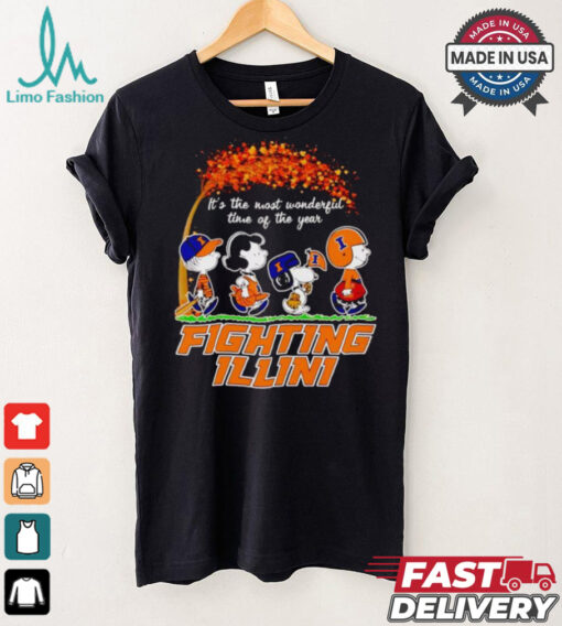 Peanuts Illinois Fighting Illini fall it’s the most wonderful time of the year shirt