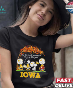 Peanuts Iowa Hawkeyes Fall the most beautiful time of the year shirt