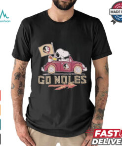 Peanuts Snoopy And Woodstock On Car Florida State Seminoles Go Noles Shirt