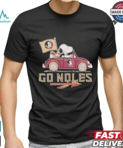 Peanuts Snoopy And Woodstock On Car Florida State Seminoles Go Noles Shirt