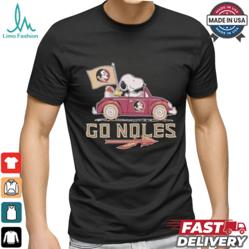 Peanuts Snoopy And Woodstock On Car Florida State Seminoles Go Noles Shirt