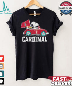 Peanuts Snoopy And Woodstock On Car Stanford Cardinals Shirt