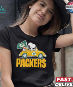 Peanuts Snoopy And Woodstock X Green Bay Packers On Car Shirt