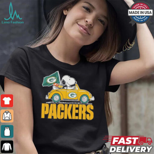 Peanuts Snoopy And Woodstock X Green Bay Packers On Car Shirt