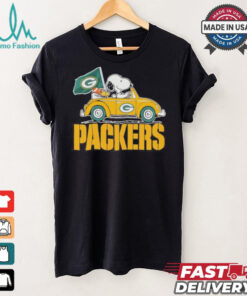 Peanuts Snoopy And Woodstock X Green Bay Packers On Car Shirt