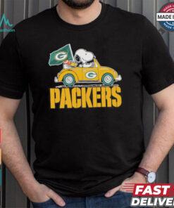 Peanuts Snoopy And Woodstock X Green Bay Packers On Car Shirt